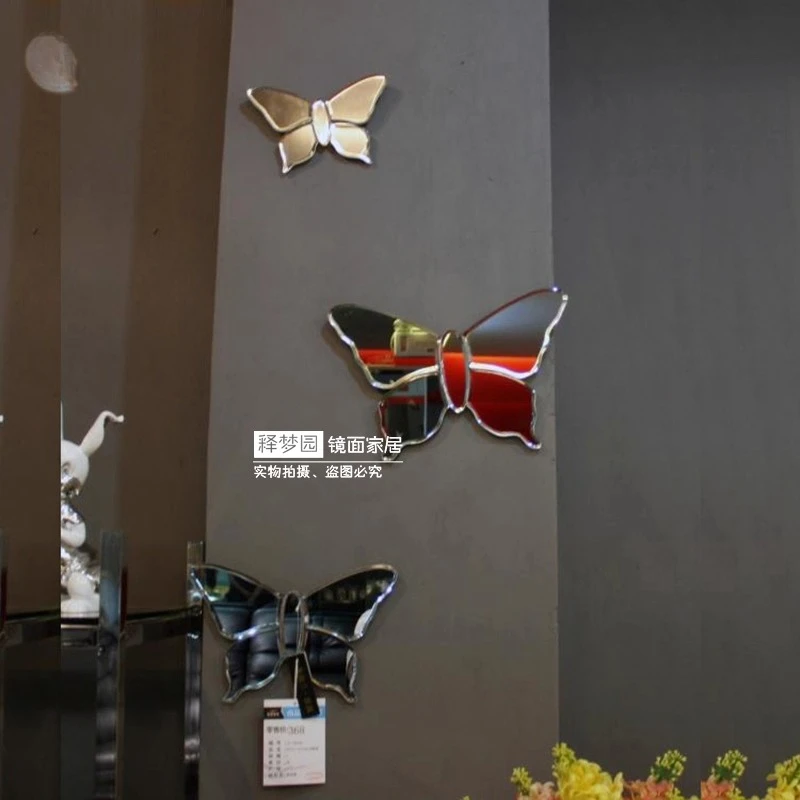 Mirror butterfly wall decoration neoclassical fashion creative wall decoration pendant
