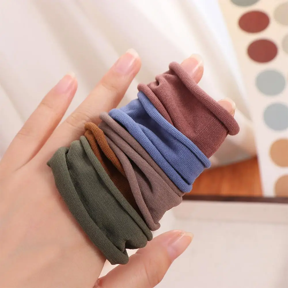 5pcs Simple Solid color Towel Head Rope Wide High Elastic Rubber Bands Headdress Hair Accessories Towel Hair Ties Women