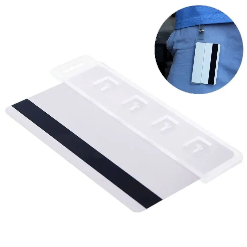 Accessories Half Card Swipe Badge Holder Transparent Hard Card Badge Holder Reusable Card Protectors