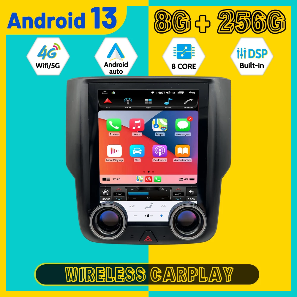 Car Multimedia Automotive Player For Dodge Ram 2013 2014 2015 2016 2017 2018 Android Carplay GPS Navi Car Radio Stereo Head unit