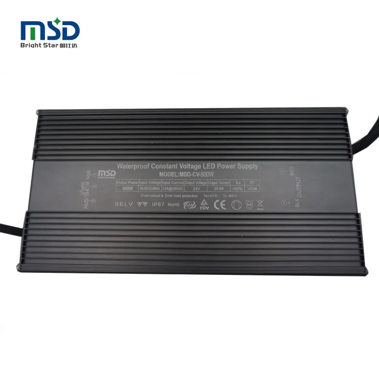 Hot sale 600W Constant Voltage IP67 Waterproof Led Driver 12v 24V 36V 48V 54V 480W 500W 600W Switching Power Supply