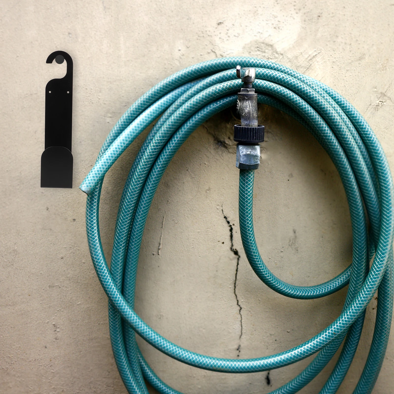 

Garden Hose Holder Durable Iron Wall Mount Storage Black CAR WASH Hose Hanger Water Pipe Hook Outdoor Patio Use