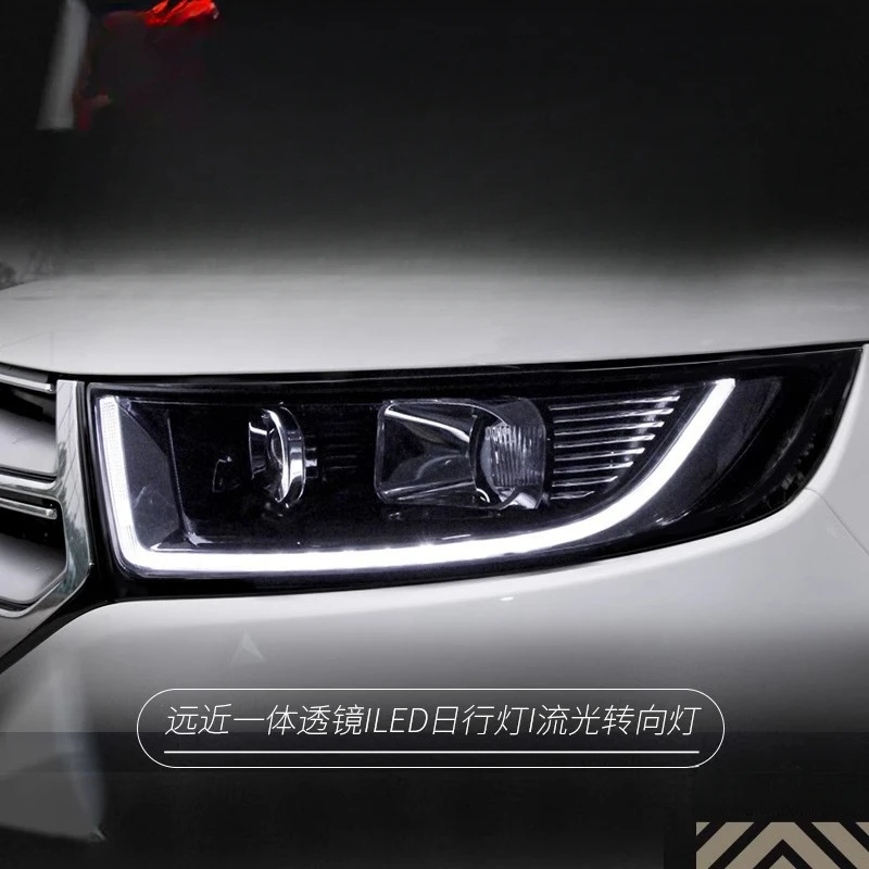 Suitable for Ford 15-18 new Edge headlight assembly modification with LED daytime running lights, sequential turn signals, and x