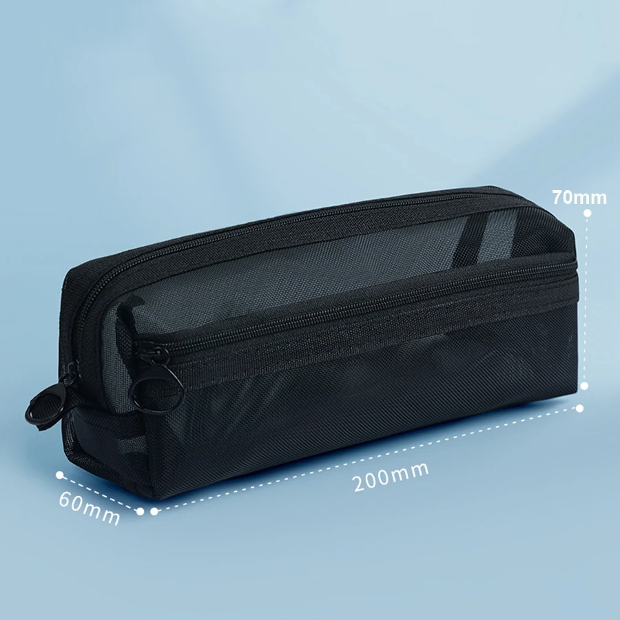 Astuccio per matite a rete con griglia grande Astuccio per penne con scomparto Astuccio per matite multifunzione portatile trasparente Astuccio per trucco trasparente stazionario