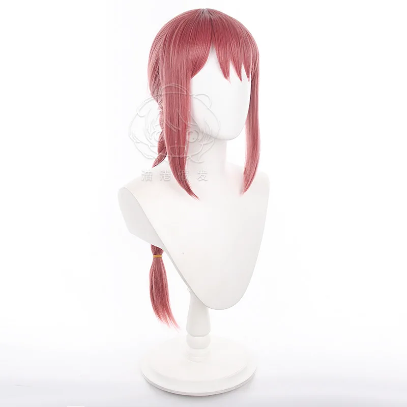 วิกผมคอสเพลย์ มากิมะ จาก Chainsaw Man ความยาว 70 ซม. สีแดงกุหลาบ ทรงผมเปีย สำหรับผู้หญิง ใช้ในงานอนิเมะ คอนเวนชั่น แต่งตัว พร้อมตาข่ายคลุมผม อุปกรณ์เสริมสำหรับชุดคอสเพลย์