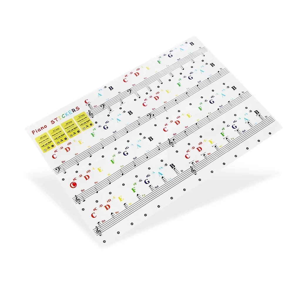 Autocollants pour clavier de piano en PVC transparent, fournitures de piano, 1 pièce