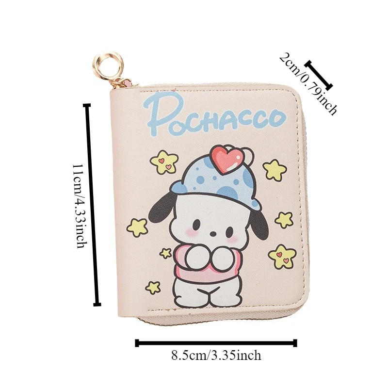 Sanrio Pochacco Cute Korean Version of Puppy Coin Purse Small Cartoon Cartoon Female Student Short Zipper Wallet Card Package image 4