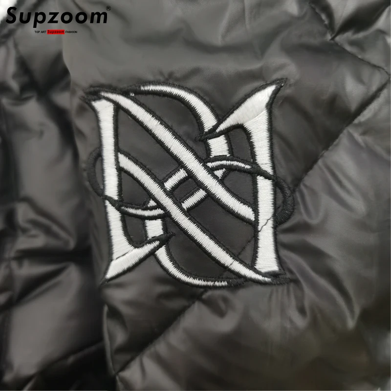 Supzoom-Chaqueta de béisbol bordada para hombre, abrigo cálido informal de invierno, estilo Hip Hop, 2022