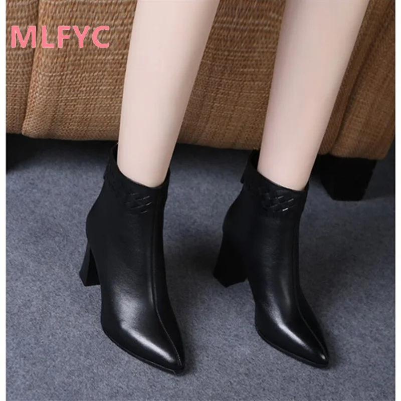 Short Boots Women's Winter Single Boots 2023 Autumn Winter New High Heel Fashion Fashion Boots female Comfort Warm Keeping