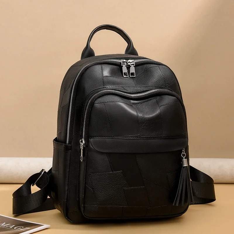 PU Commuter Backpack Can Hold 13-inch Computer, Versatile, Simple, Fashionable, Large-capacity Casual School Bag