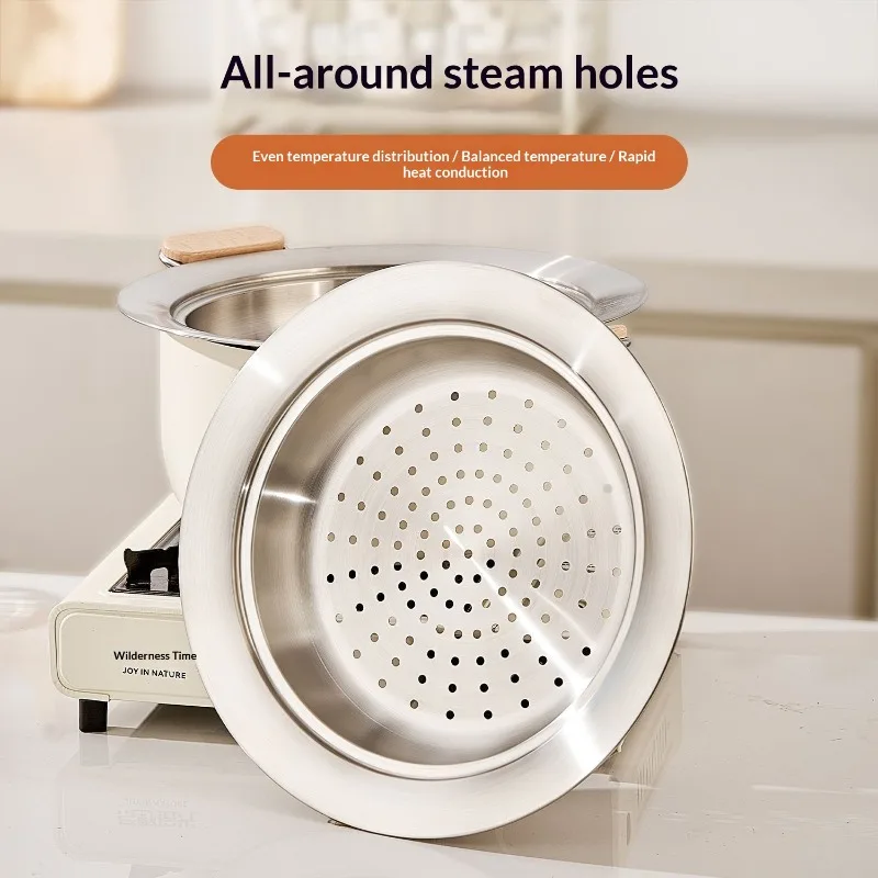 304 Stainless Steel Steamer Tray with Lid UFO Design Versatile Steamer Rack Steaming Plate Kitchen Steamer Insert