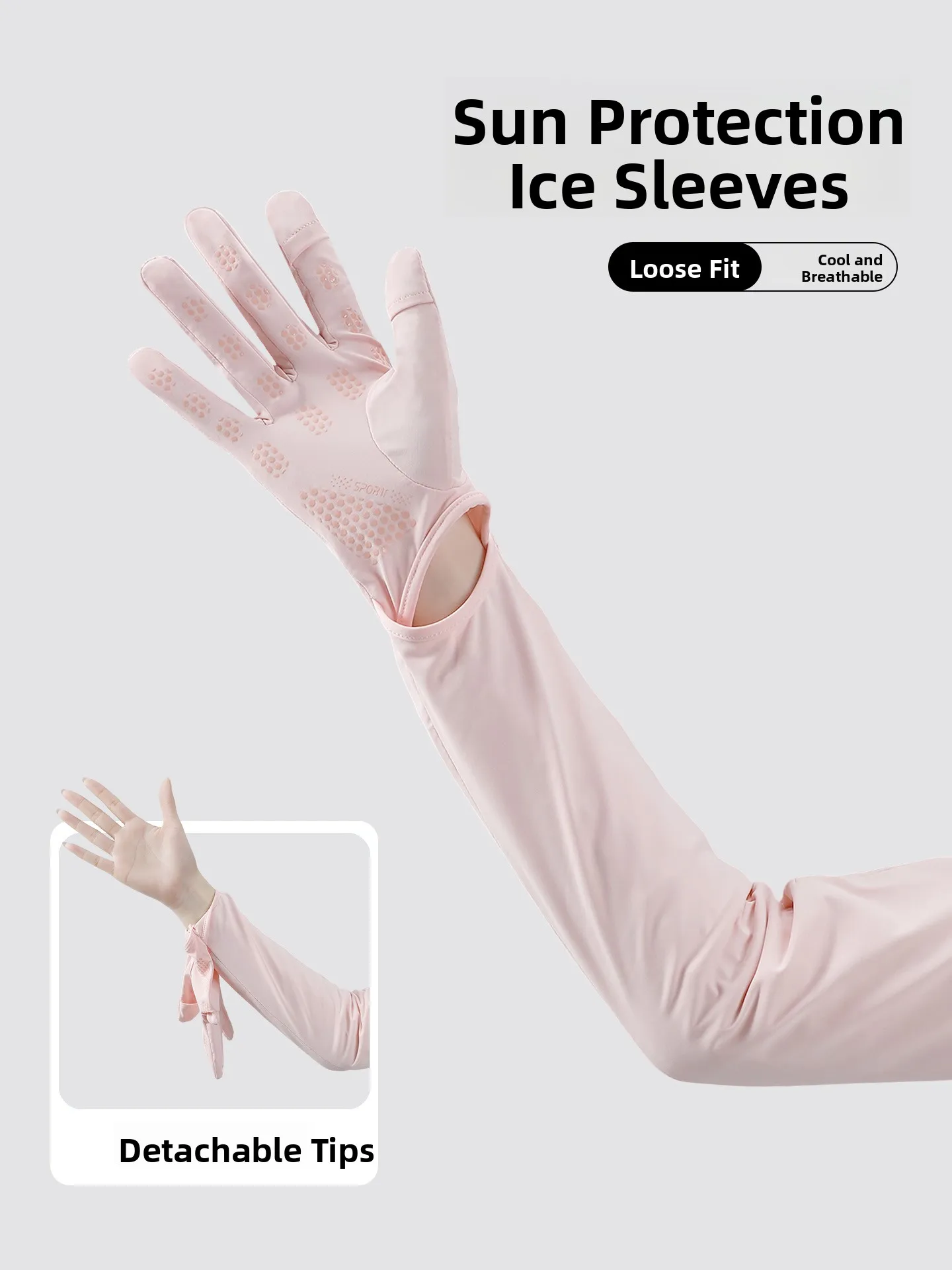 Sun Protection Ice Silk Gloves Loose Fit Summer Cycling  Vehicle Driving Integrated Hand Sleeve Unisex Commuting