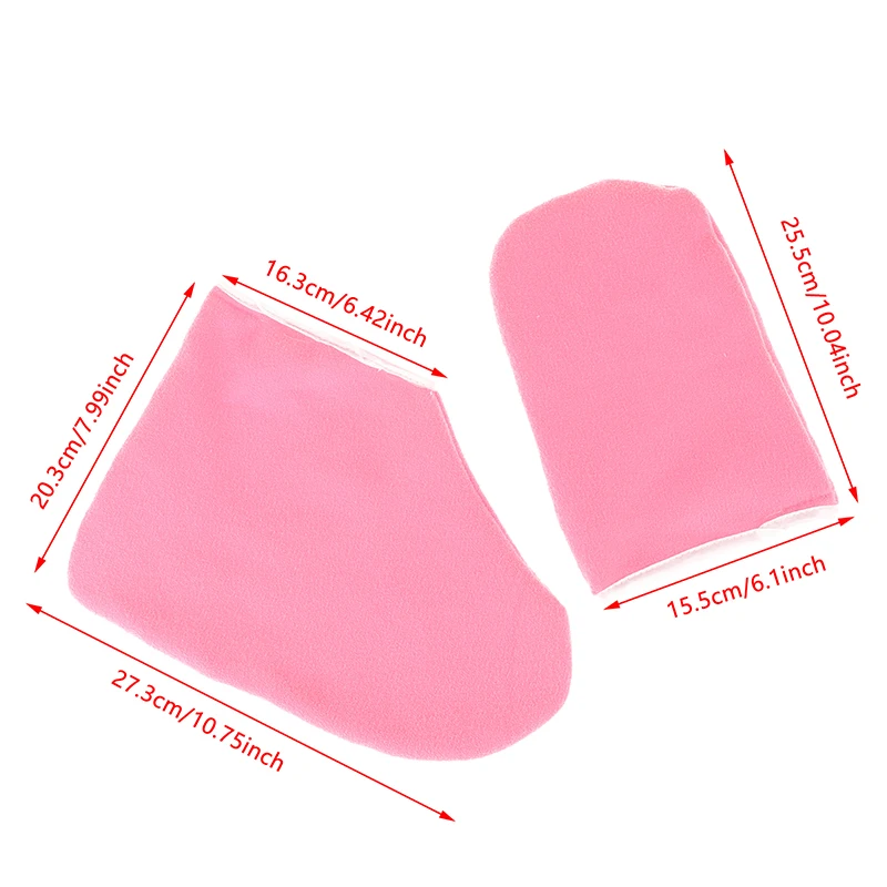 1 زوج شمع البارافين غطاء للقدمين من القطن المشمع قناع ترطيب سبا ترطيب الجوارب قفازات يغطي بطانات الحمام