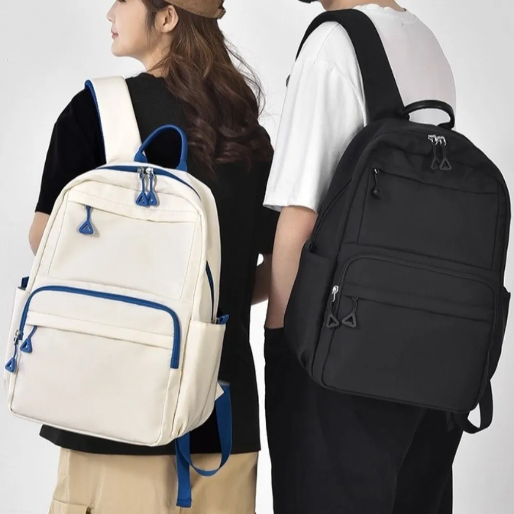 

Casual Solid Color Student Backpack Large Capacity Lightweight Laptop Backpack Versatile Korean style School Bag School Use