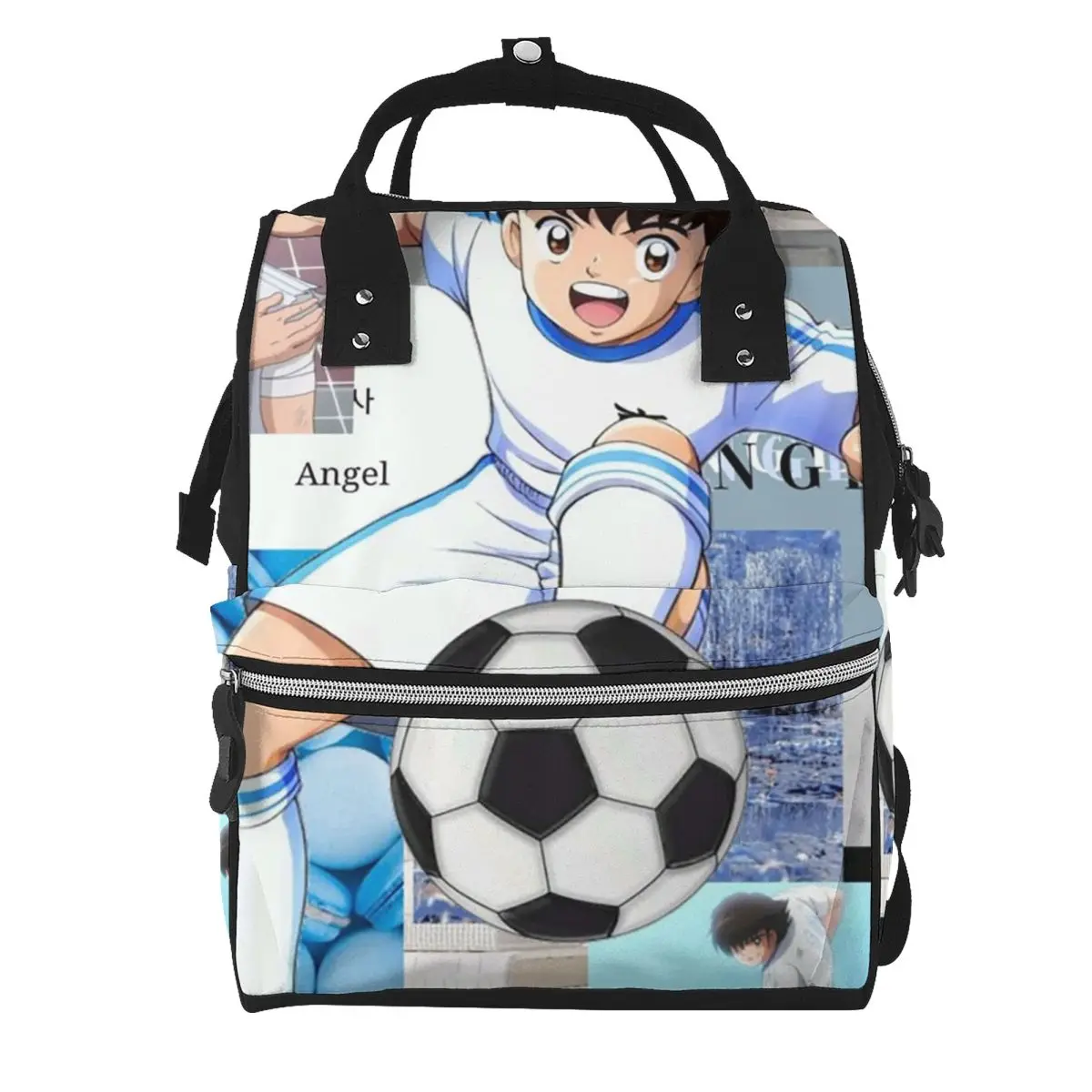 Ozora Oliver Atom Capitan Tsubasa Student Backpack School Bag Hiking Travel Daypack for Men Women Bookbag Shoulder Bags