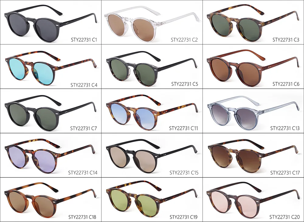 Vintage Mode Runde Sonnenbrille für Damen und Herren 2024 Markendesign Retro Nieten Gelbe Blaue Gläser Eckige Sonnenbrillen Unisex – Detail 6