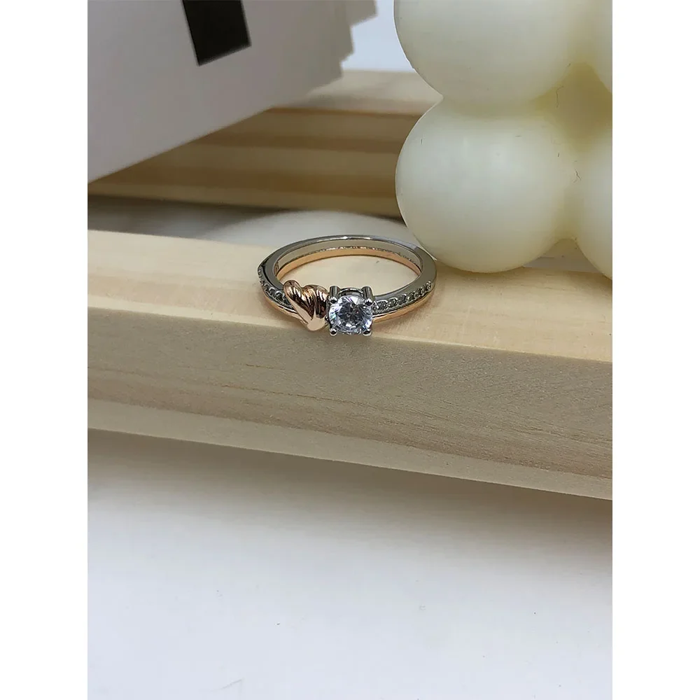 New Fashion Hot Selling Twisted Bow Love Ring High end Exquisite Holiday Romantic Gift