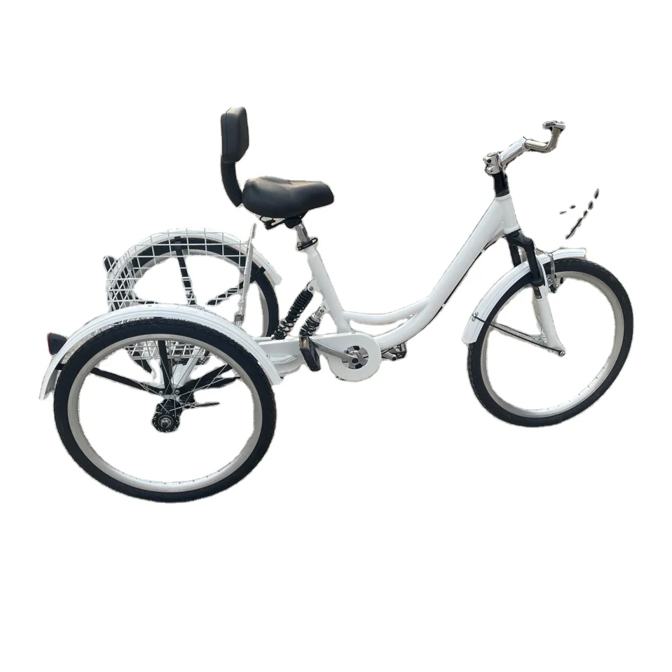 

7-скоростной трехколесный велосипед Man-power, передний и задний амортизирующий рикша с корзиной