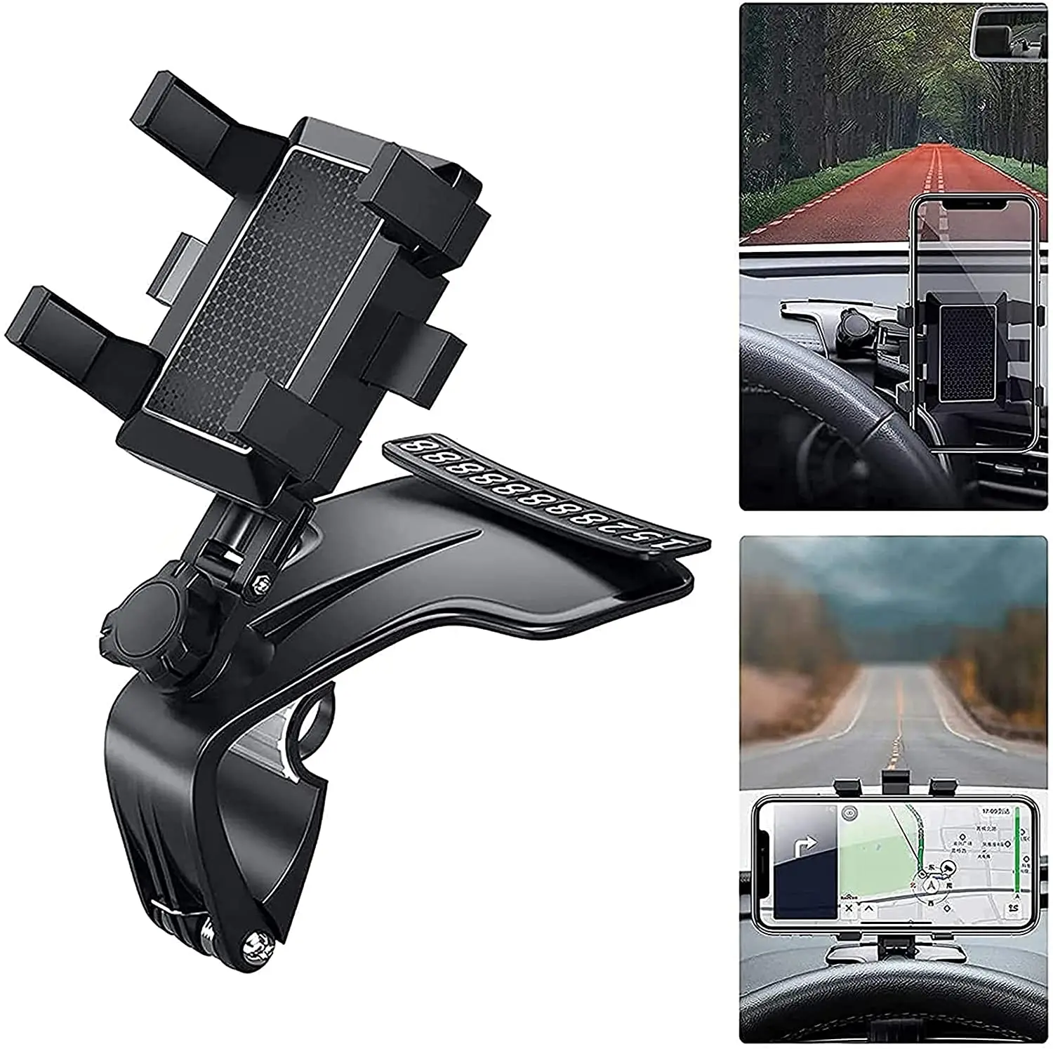 

XMXCZKJ Dashboard Car Phone Holder Mount 360 Degree Rotation with Clip Multi-Function for iPhone 12 11 Pro Max