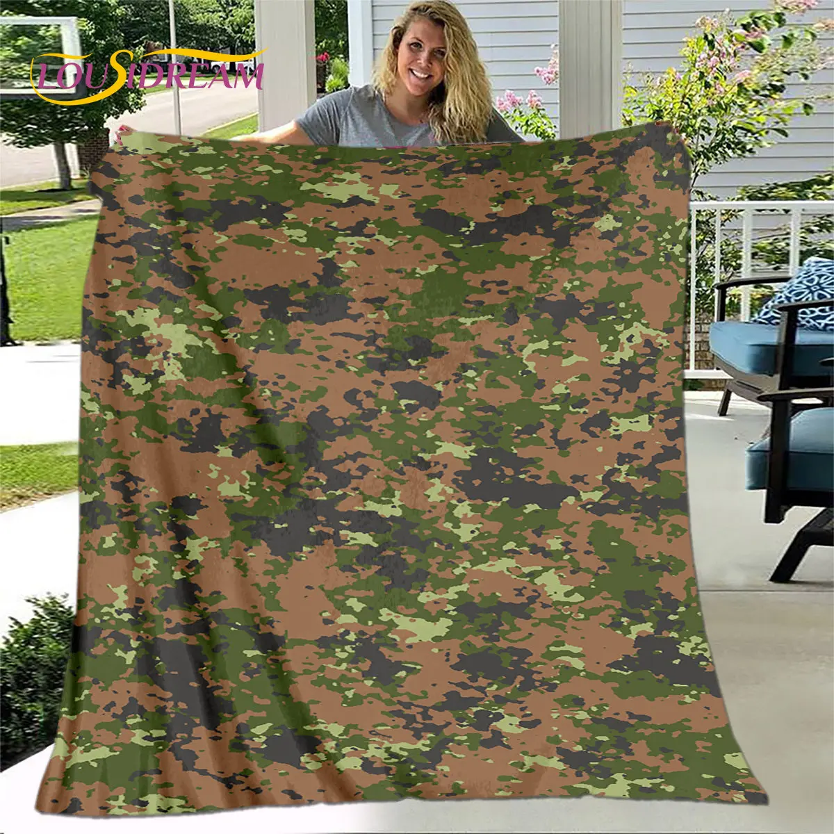 

3D Colorful Camo Camouflage Blanket,Flannel Blanket Throw Blanket,Warm Blanket for Home Living Room Bedroom Beds Sofa Outdoors