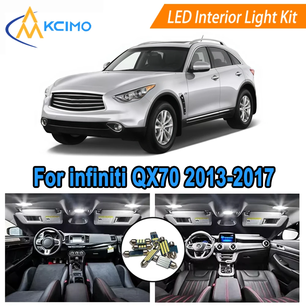 

Direct Fit LED Interior Light Set For infiniti QX70 2013-2017 Dome Map Door Trunk​ Light Bulb Replacement
