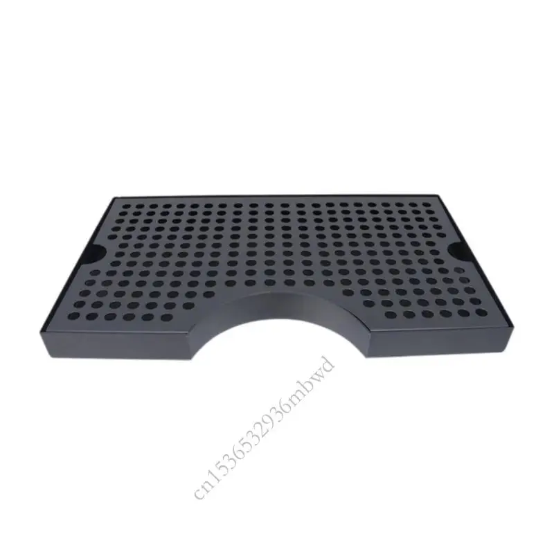

K43D Black Wine Drip Catcher With Unique Cutout Stainless Steel Drainage Type Plate