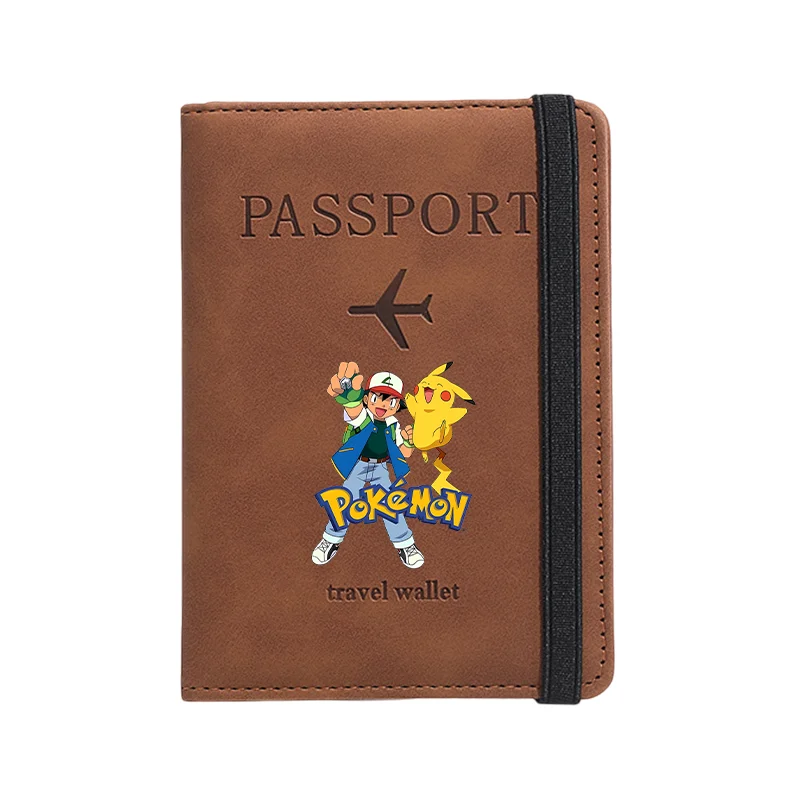 Cute Pikachued Passport Cover Fashion Print PU Leather Wallet Travel Hand Carry Passport Business Cards Holder Bag Birthday Gift - view 3