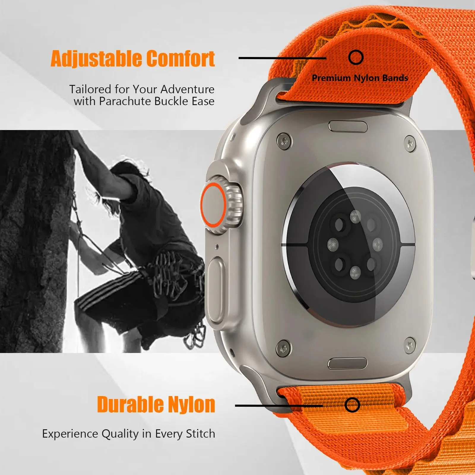 Ремешки Alpine Loop для Apple watch band ultra2 49 мм 44 мм 40 мм 41 мм 45 38 Парашютный браслет iWatch series 987654 Se 10 46 мм 42 мм