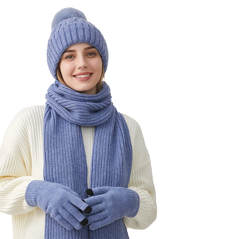 السنة الجديدة عيد الميلاد قبعة حمراء وشاح قفازات 3 قطع مجموعة الخريف الشتاء في الهواء الطلق يندبروف الدافئة متماسكة الخمار القبعات والقبعات للنساء