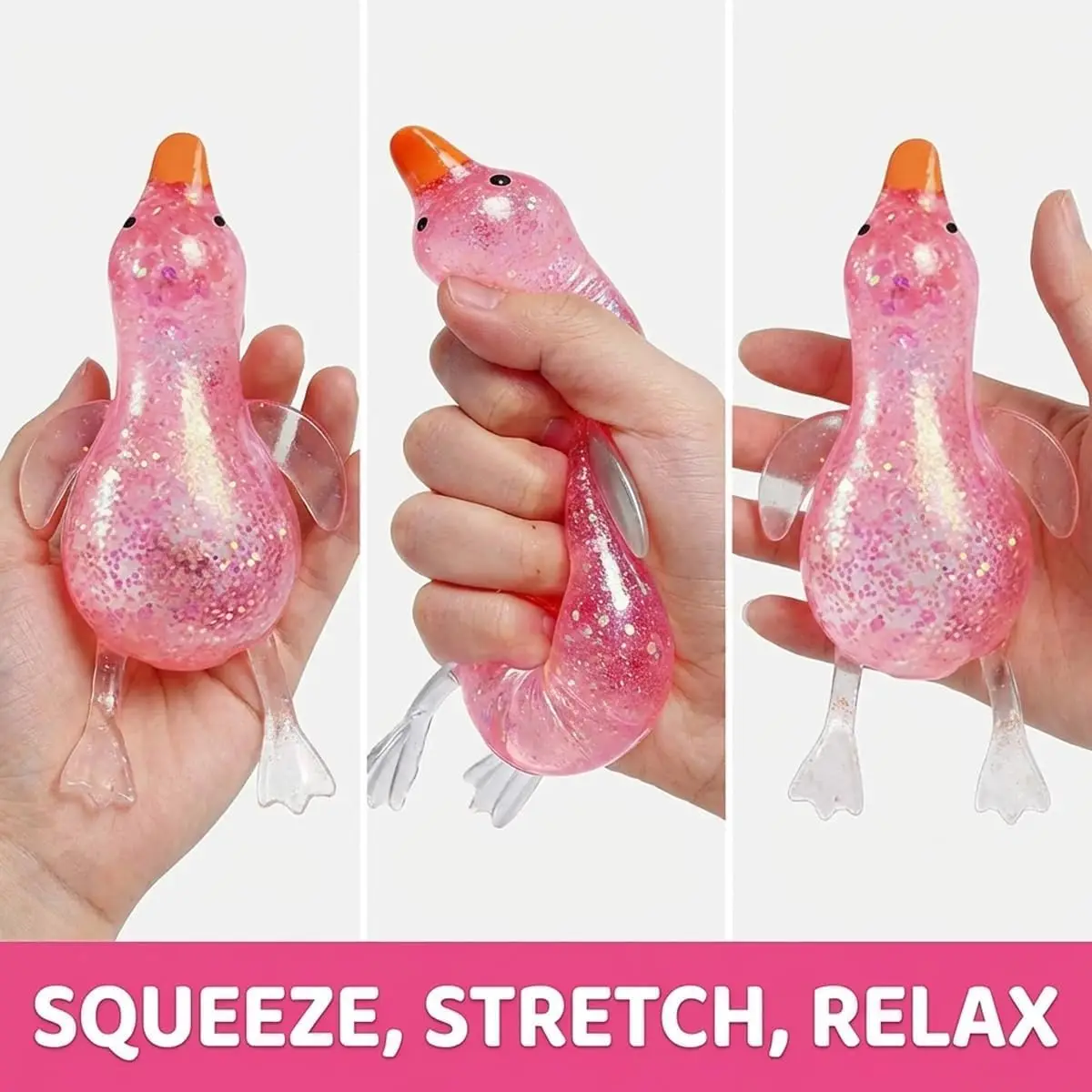 Cute Goose Duck Squishy Fidget Toy Stretch Squeeze Anti Stress Sensory Toy Relaxing Gift for Kids Adults Friends ADHD Toys