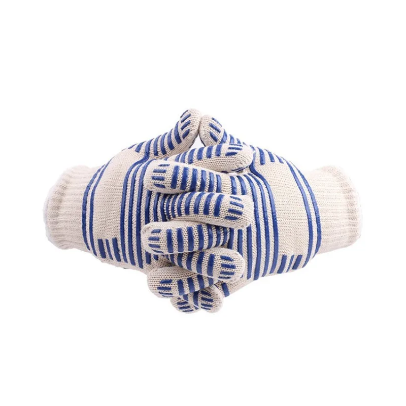 Heat Resistant Oven Gloves - Cut Resistant, Non-Slip Silicone BBQ Gloves for Kitchen, Grill, Camping, and Cookware