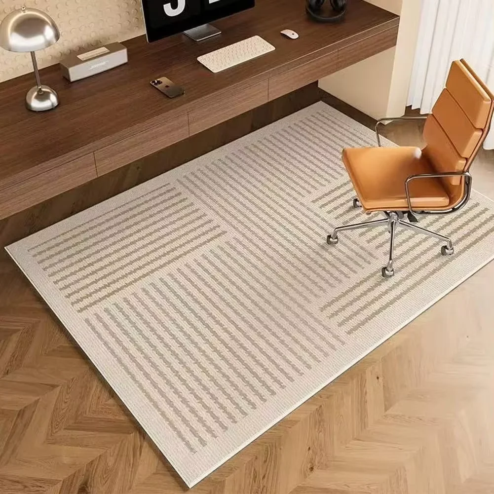 VIKAMA Minimalist Line Study Room Carpet, Durable And Easy To Clean Living Room Floor Mat, Bedroom Home Decoration Carpet