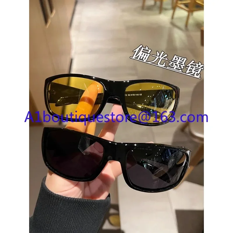 2023 black polarized sunglasses outdoor sports shading sunglasses European and American trendy men's cycling windproof