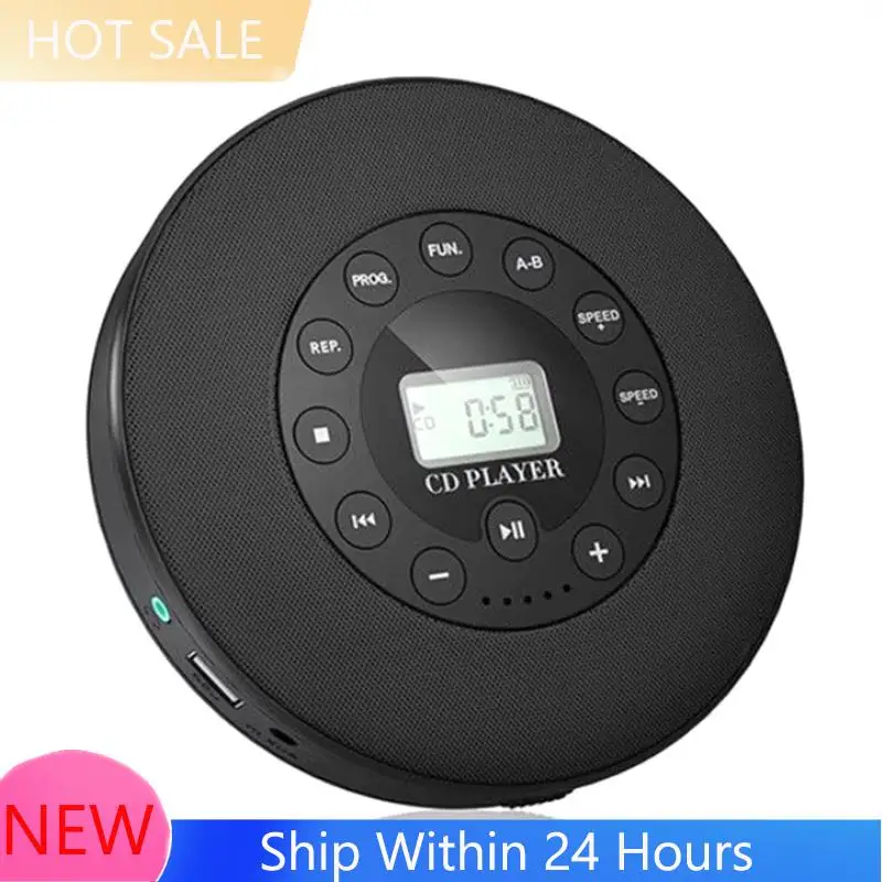 ~【IN  Stock】MP3 Compatible Portable CD Player With Anti Skip Feature Built In Speaker For Car Support Recording Mic