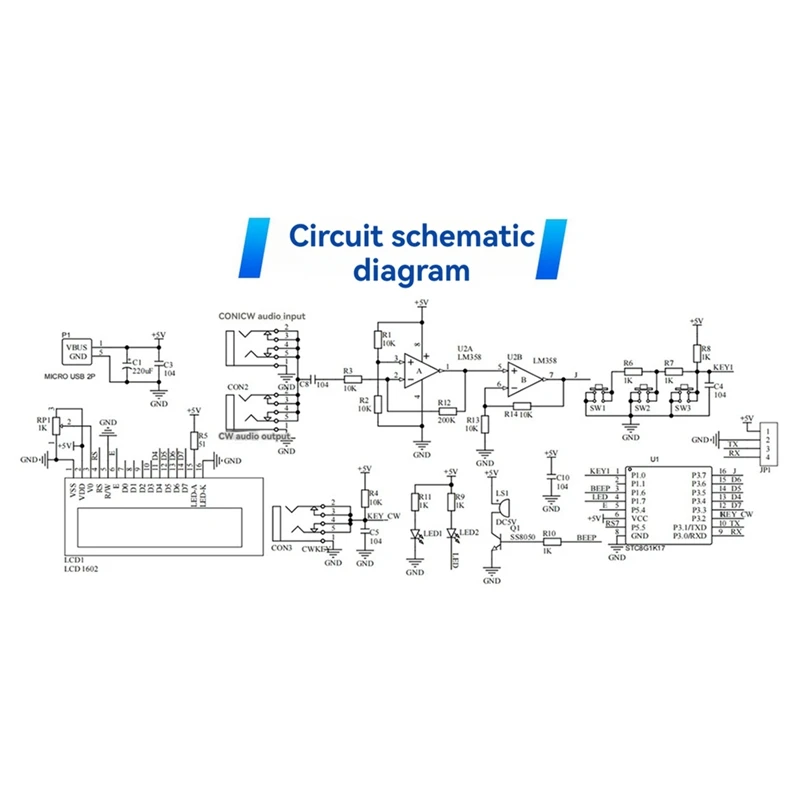 CW Morse Code Decoder Bulk Circuit Board Wireless Transmitter Receiver DIY Welding Practice Electronic Manufacturing Kit