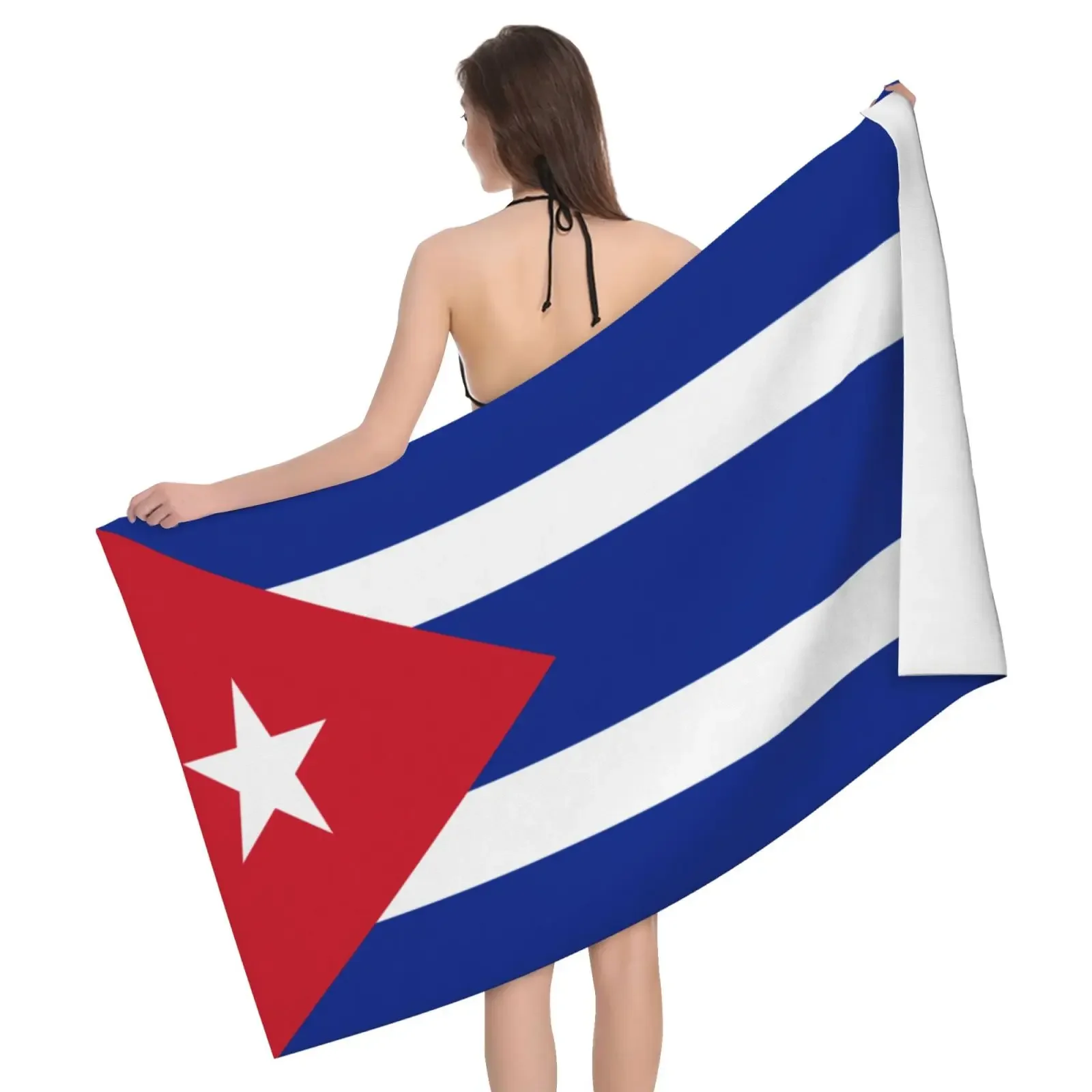 

Cuba Flag Microfiber Bath Towels Quick Dry Spa Bathrobe Laundry Beach Dress Beach Towel