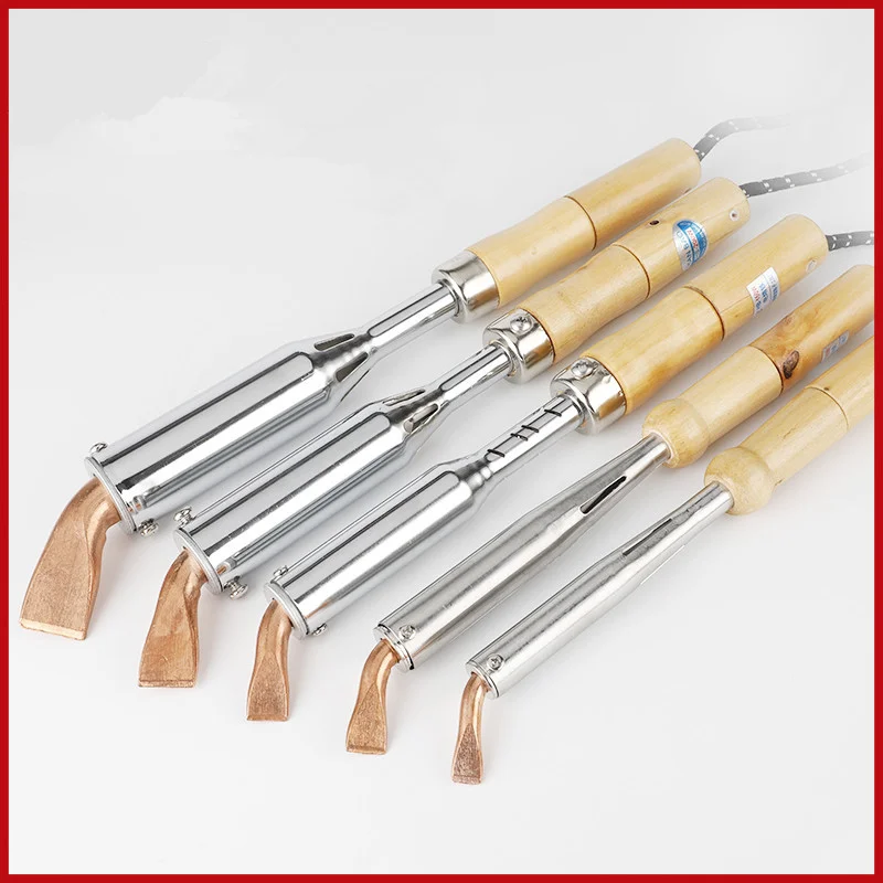 External Heating Electric Soldering Iron Chisel Tip with Wooden Handle Elbow 75W/300W High-power Household Soldering Tin Tool