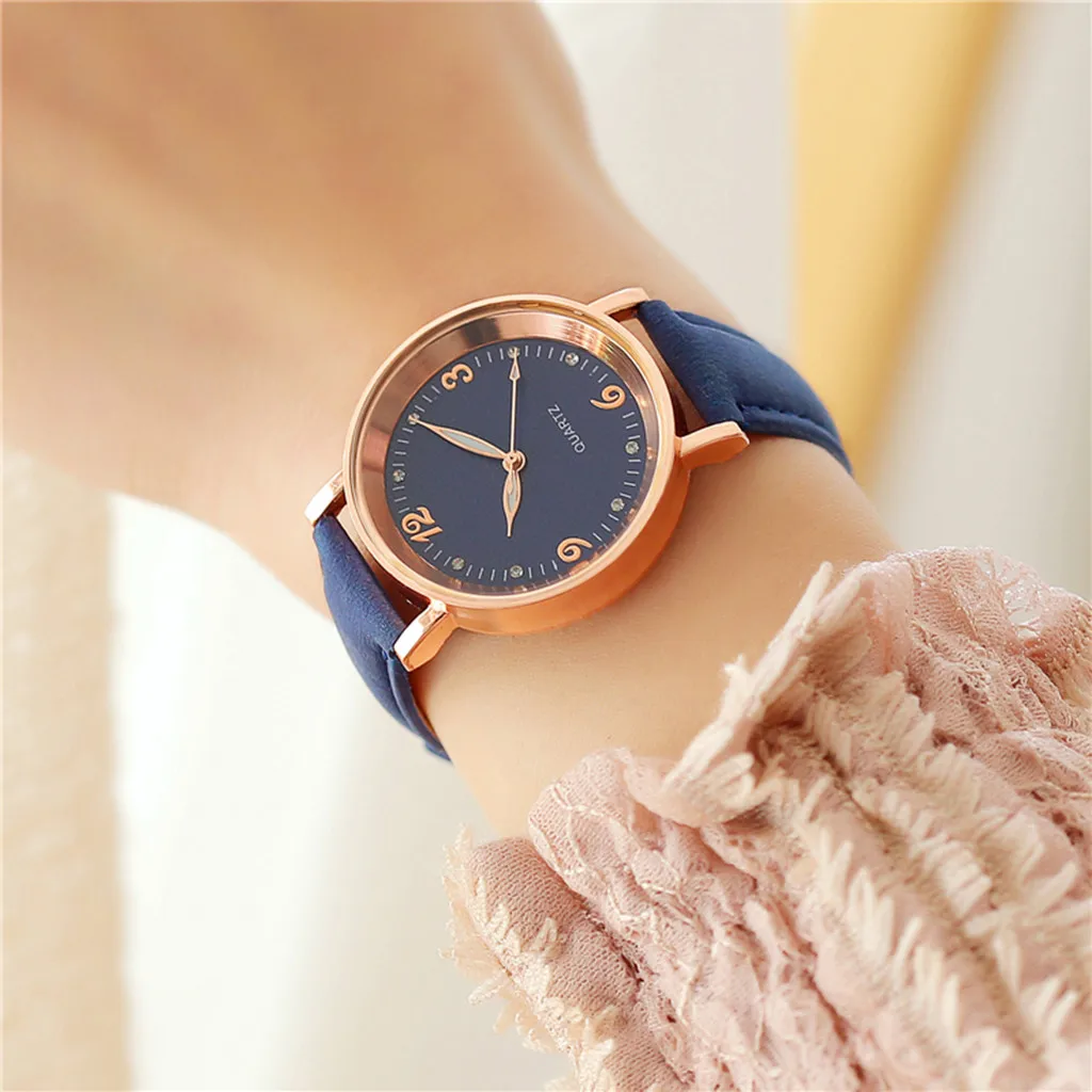 Luxury Leather Analog Quartz Round Wrist High-end Concise Diverse Fashion Color Bracelet For Women's Watch