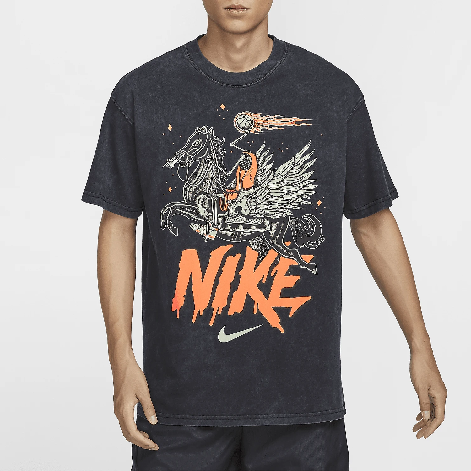 Nike genuine autumn new men's casual breathable basketball round neck short sleeved HF6200-010