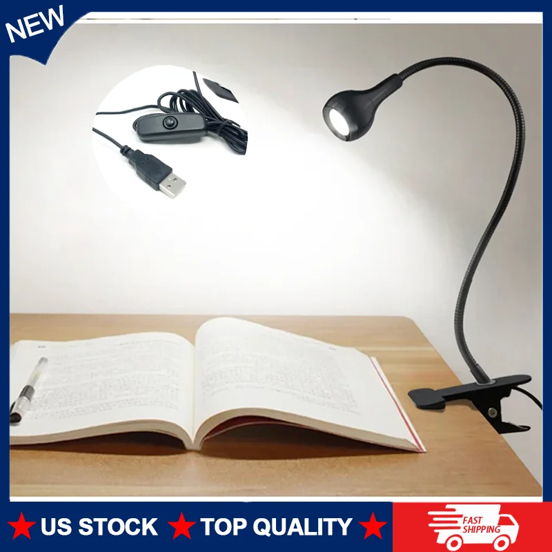 

LED Clip on Desk Lamp USB Clamp Books Night Lighting Flexible Gooseneck Reading Table Light Study Read Light Eye-Caring