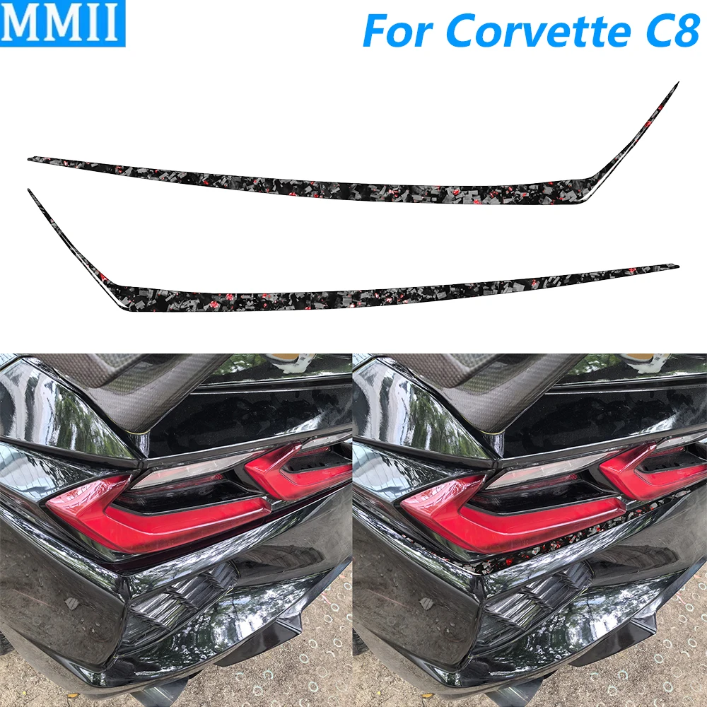 

For Chevrolet Corvette C8 2020-2025 Forged Carbon Fiber Rear Tail Light Panel Trim Strips Car Accessories Decoration Sticker