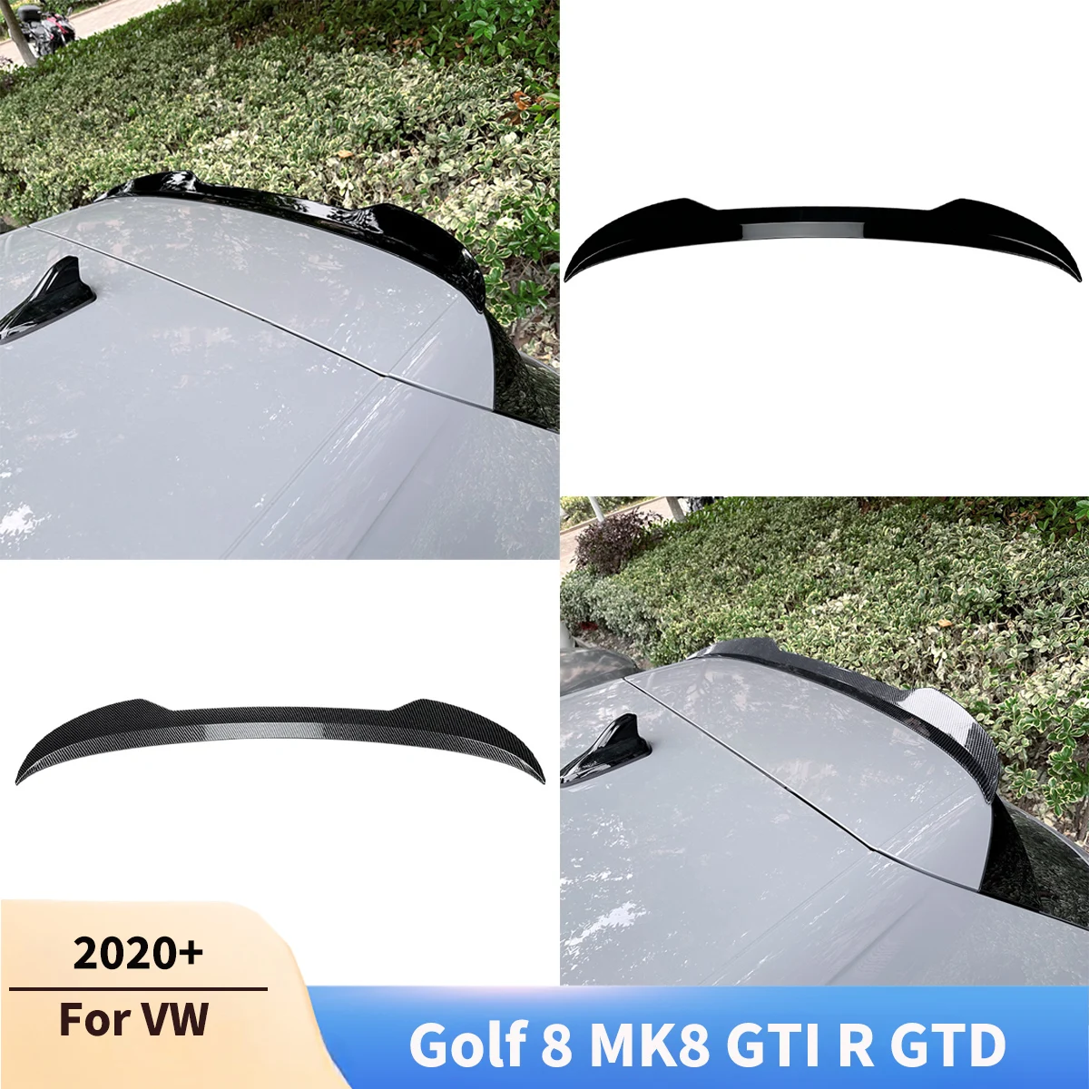 

Задний спойлер, крыло для VW Golf 8 MK8 GTI R GTD 2020+, автомобильный сплиттер, крышка хвостового плавника, крыша, багажник, защитная доска, комплекты кузова, аксессуары для тюнинга