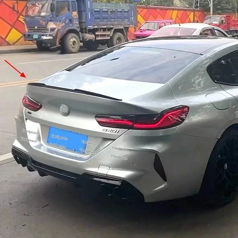 

For BMW 8 Series G16 M8 4 Door 2018 2019 2020 2021 2022 Spoiler ABS Gloss Black /Carbon Look Rear Trunk Lip Spoiler Wing