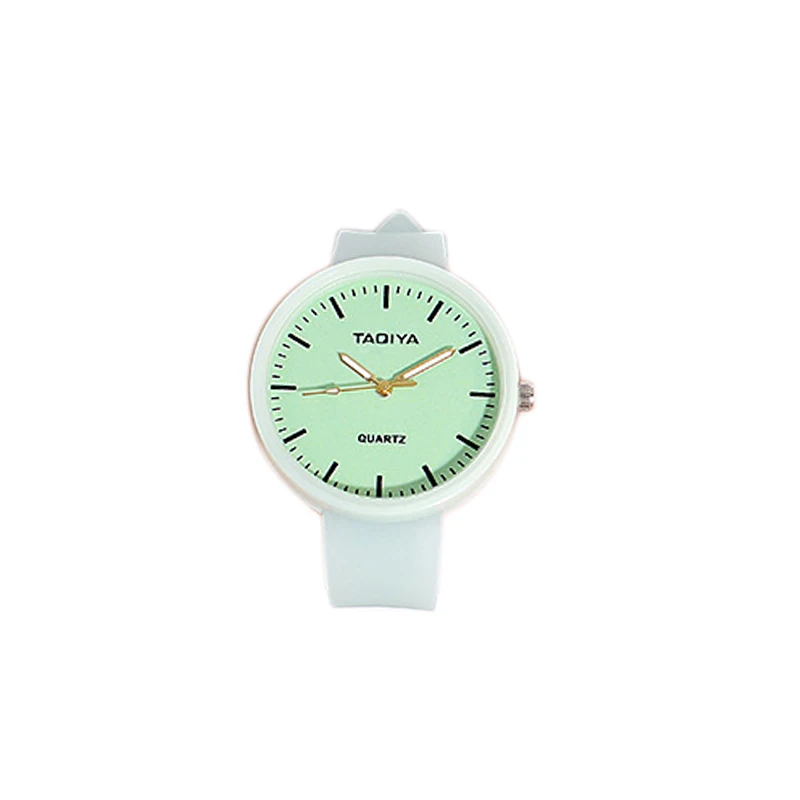 

AM-Luminous Quartz Kids Watches Romantic Jelly Gifts Reloj Cute Silicone Band Unisex Fahion Students (Green)