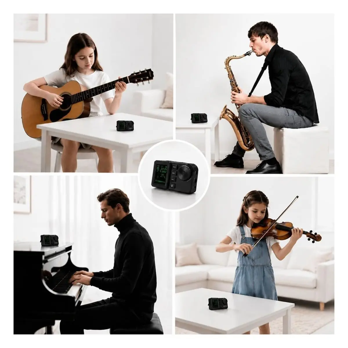 Digital Metronome with Vocal Counting,Silent Practice Rhythm Trainer,Visual Beat Display Metronome Piano Guitar Drums