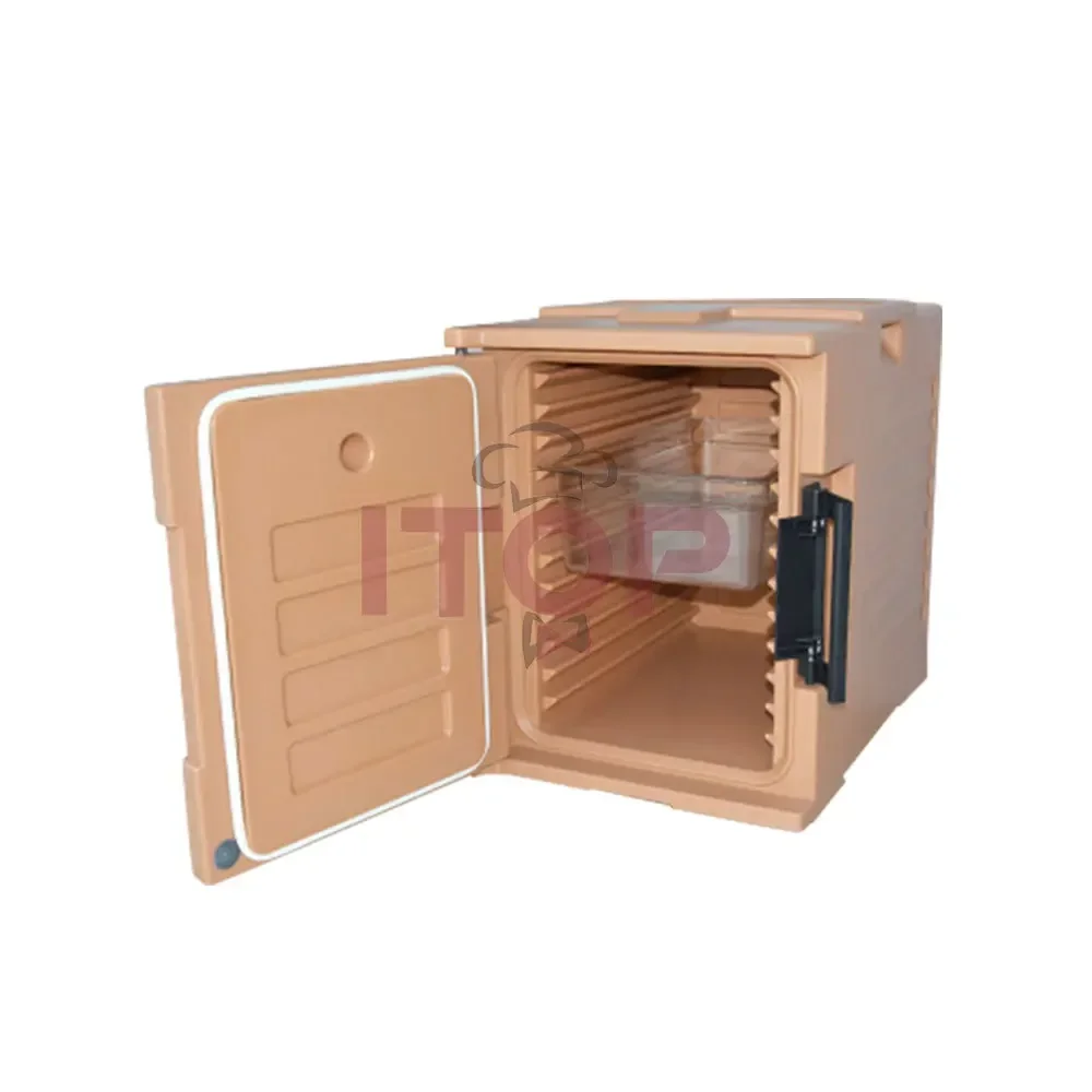 Wholesale Hotel Plastic Mobile Ice Storage Commercial Thermal Food Pan Carrier Non Electric Transport Carts