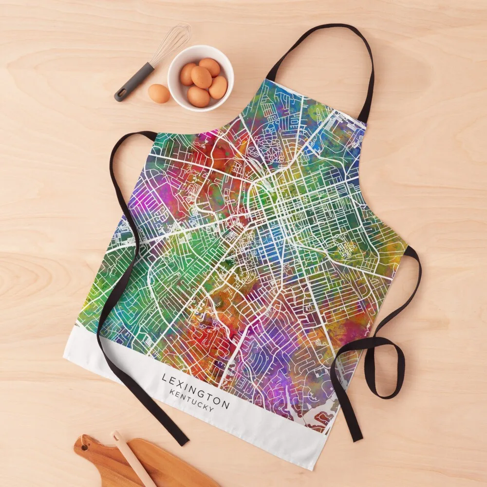 

Lexington Kentucky City Street Map Apron Home Utensils Women's Home Clothes kitchen item Kitchen Handle For Women Apron