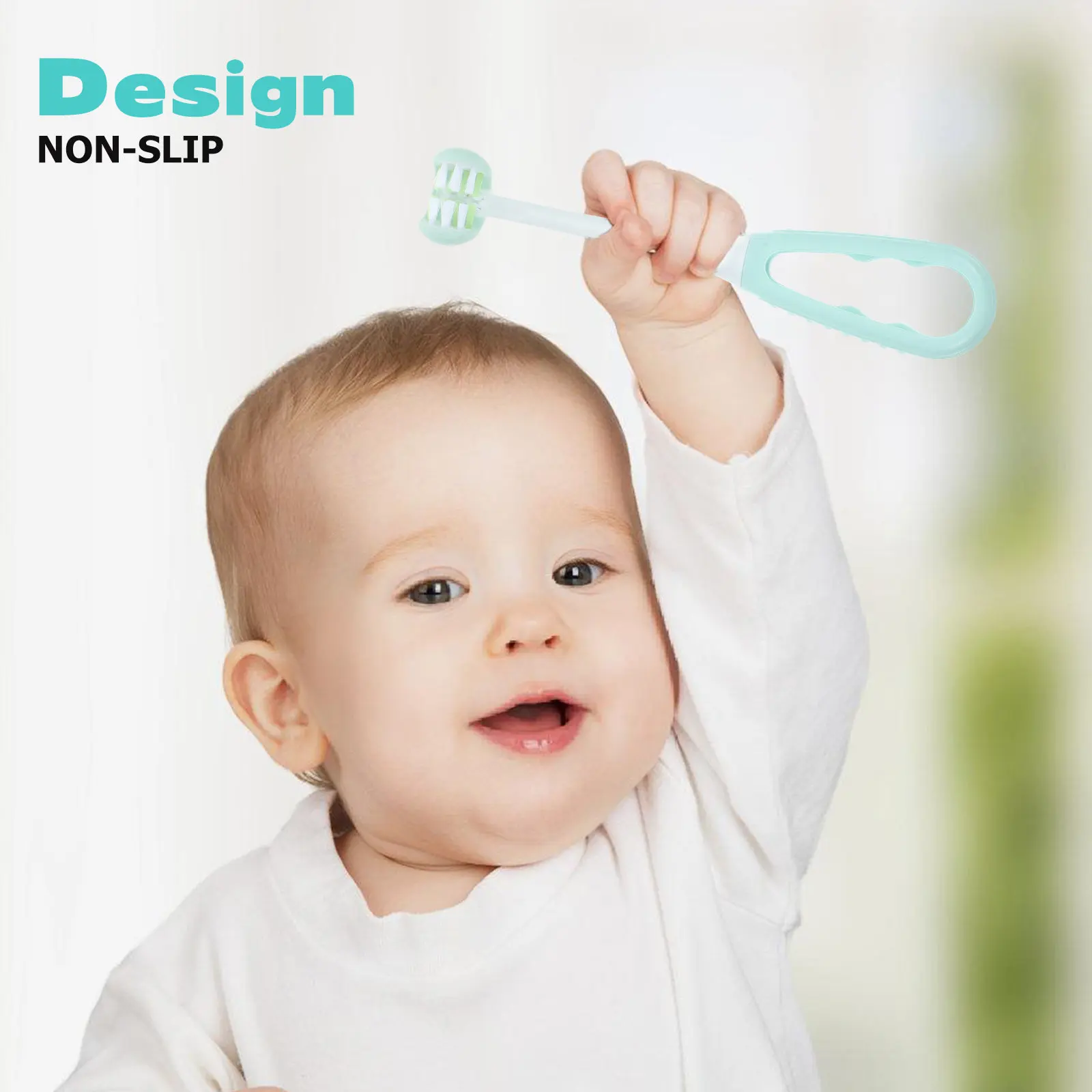 

1 шт. Детская U-образная зубная щетка с безопасной гибкой ручкой, тренировочная зубная щетка для детей, маленький размер, мягкая щетина, для ухода за полостью рта