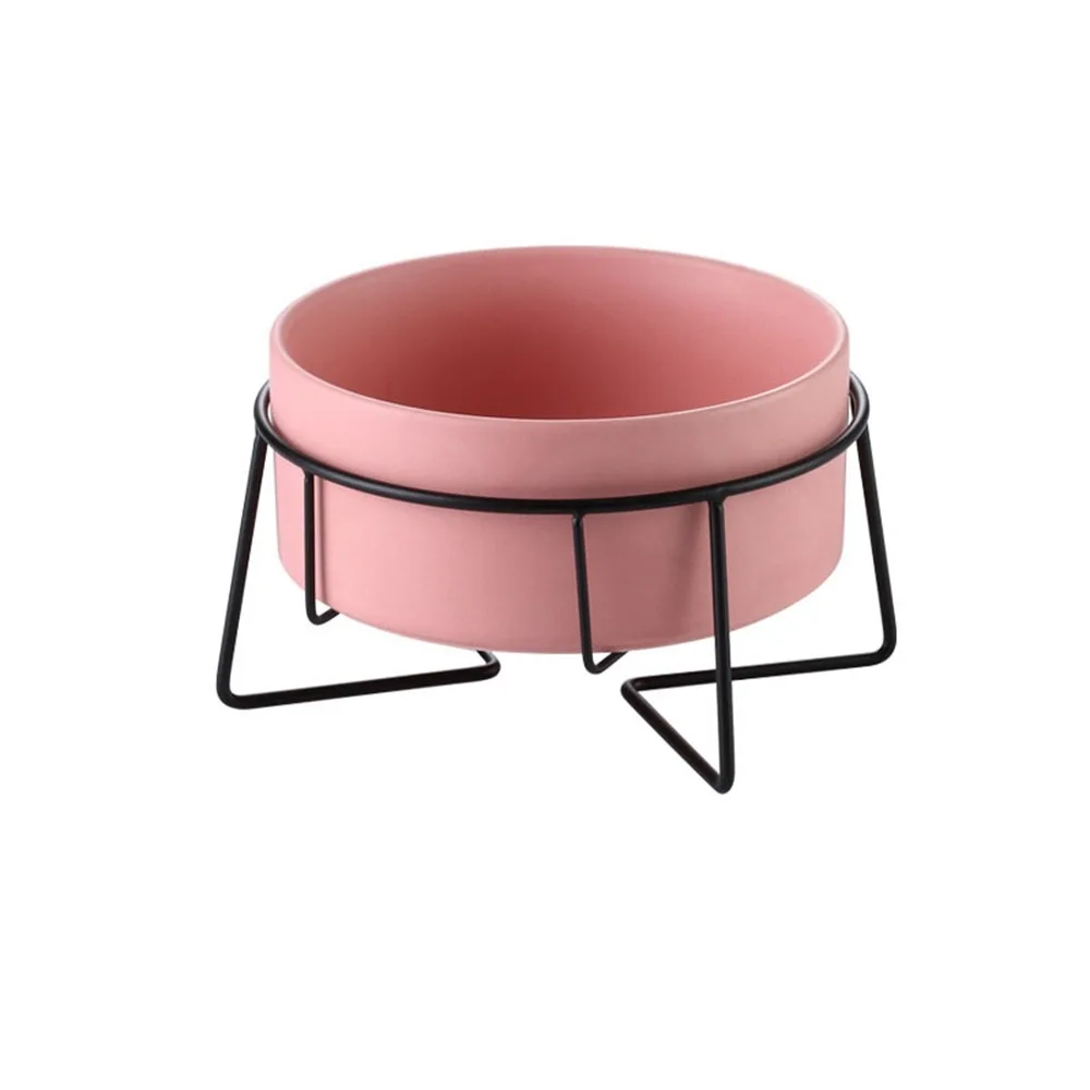 

Ceramic Cat Food Bowls Elevated Cervical Protection Puppy Feeder Bowl with Stand Large Capacity High Foot Dog Feeder