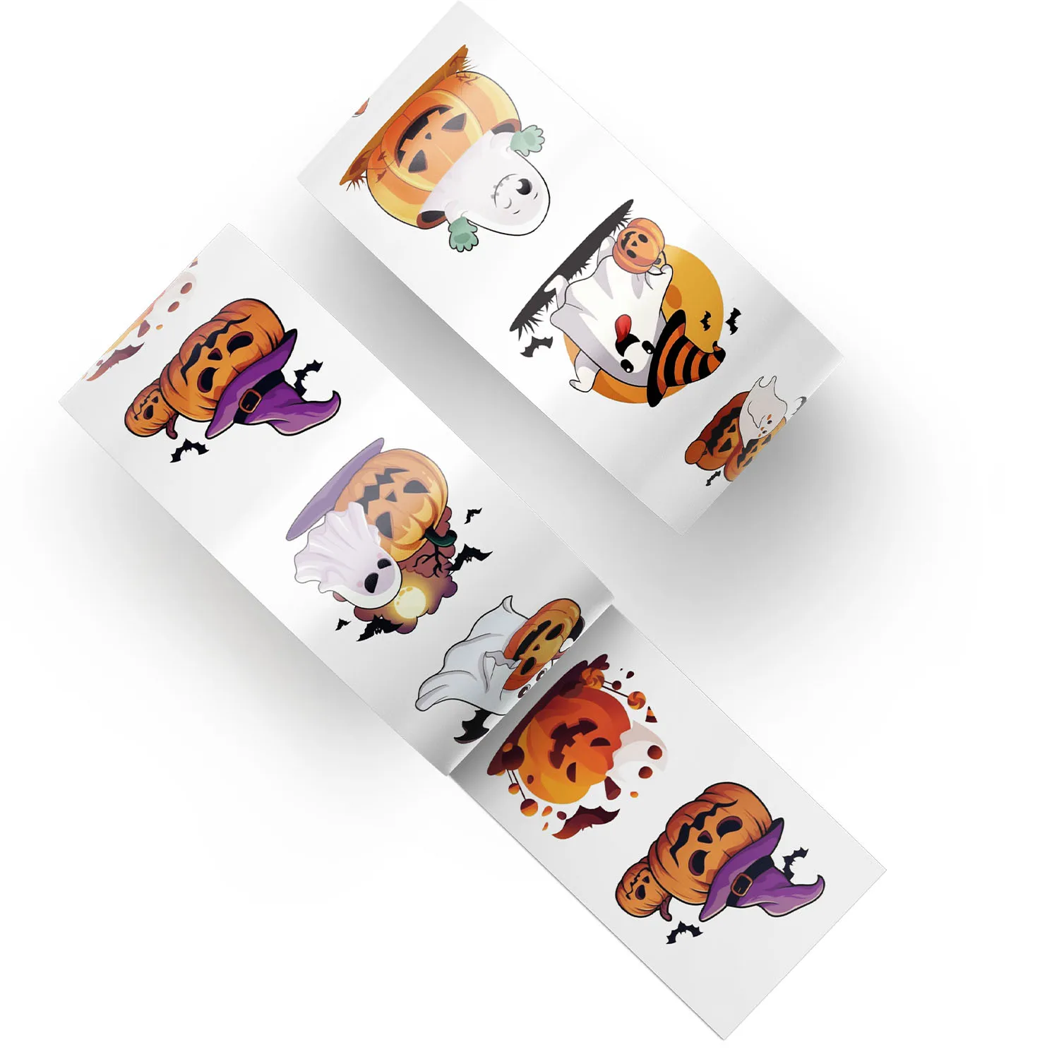 500PCS Cartoon Festival Halloween Nette Geist Kürbis Rolle Aufkleber Dekoration Skateboard Laptop Auto DIY Aufkleber Wasserdicht – Detail 5